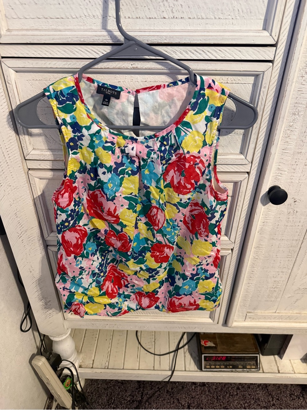 Talbots Floral Sleeveless Shell in Red, Yellow, Blue, Pink, Green, White